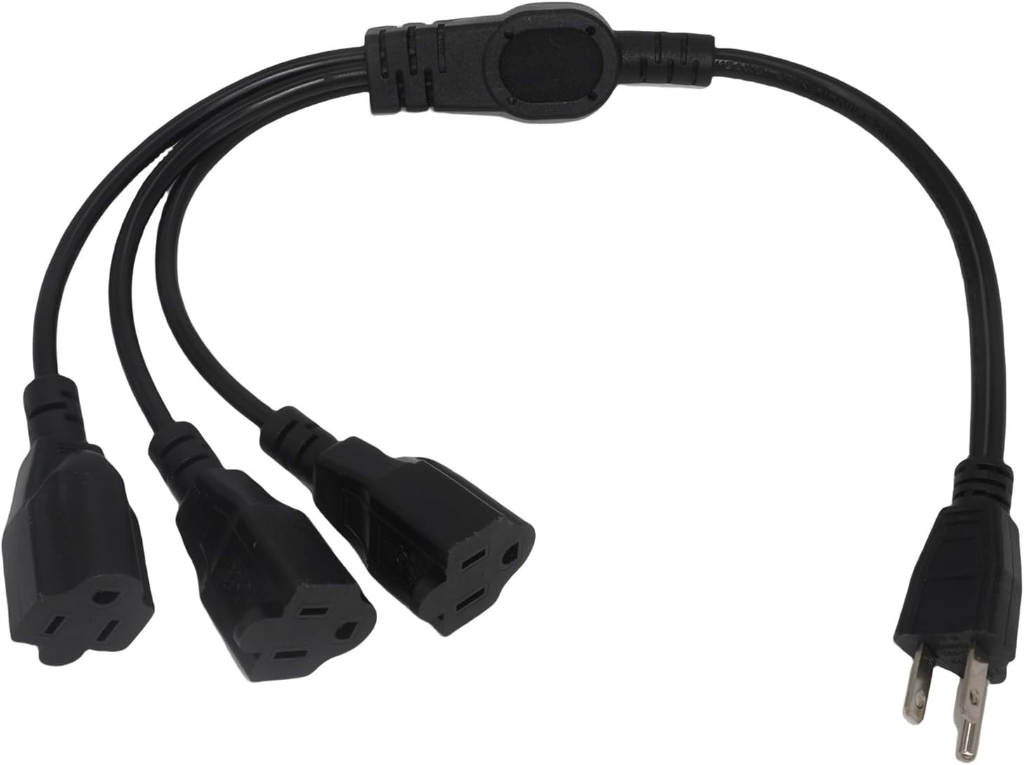 1.6FT 3 Prong 1 to 3 Outlet Power Cord Splitter Cord, Indoor Cable Strip Outlet
