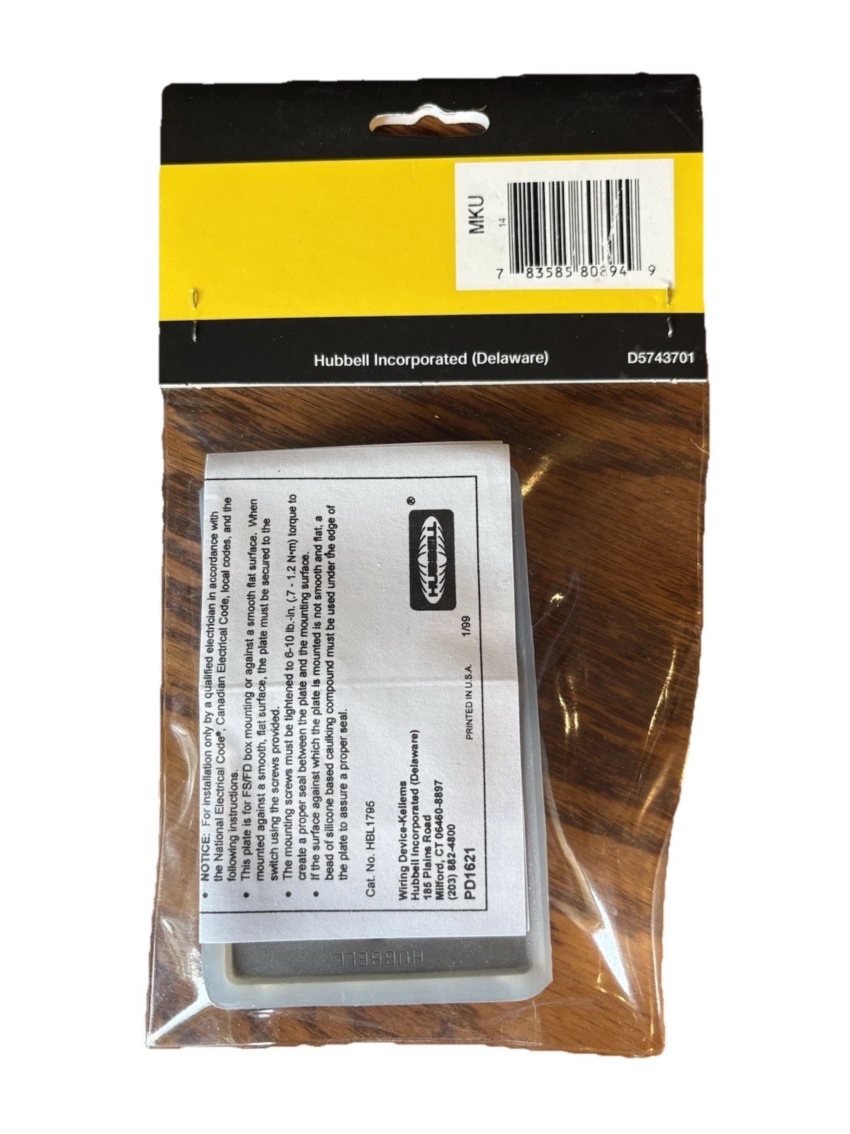 Hubbell HBL1795 Weather-Proof Toggle Cover Clear