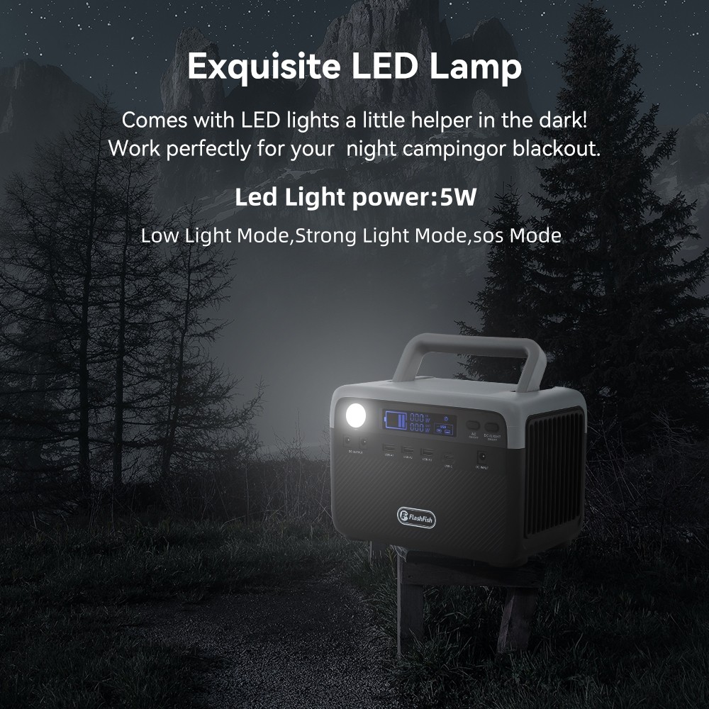 Flashfish Portable Power Station LiFepO4 300W 230.4Wh Optional Solar Panel 100W