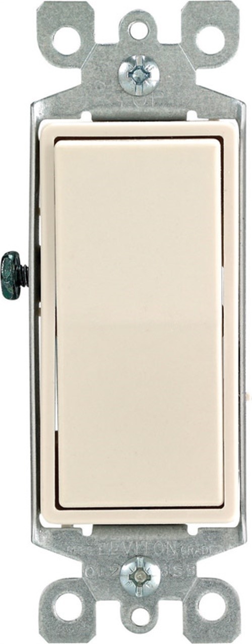 Leviton 05603-2TS 3-Way Rocker Switch 15A Light Almond Quiet AC Control – De
