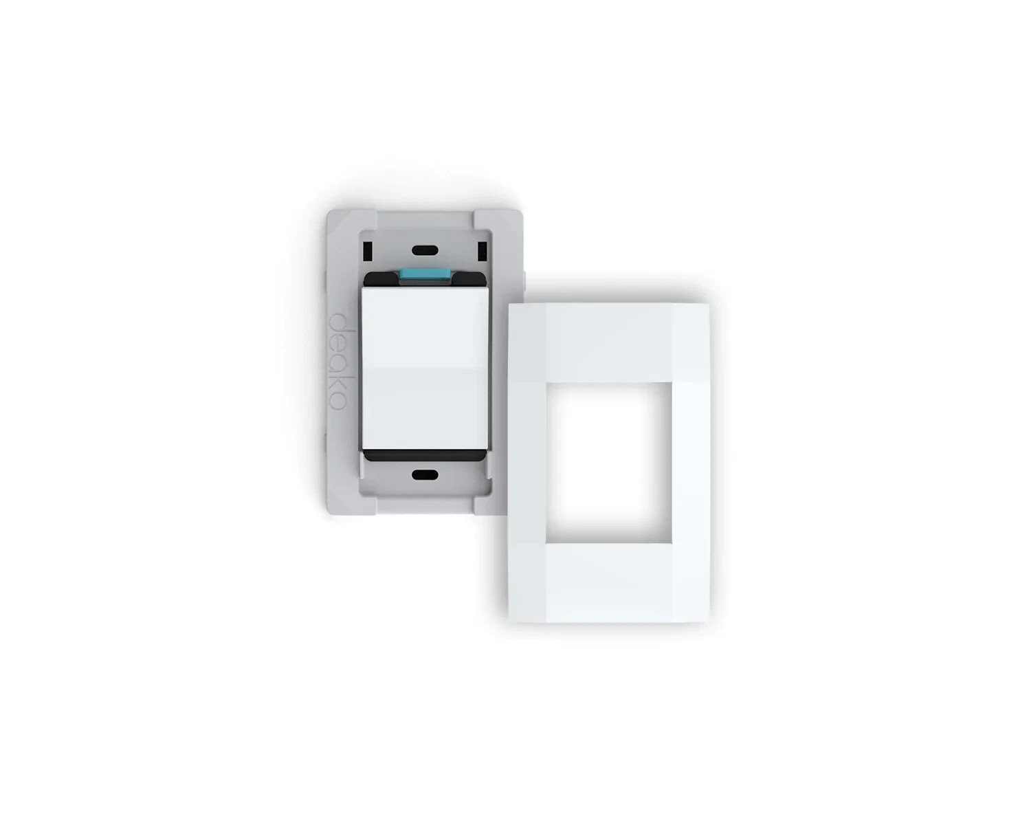 Deako DS-BS1X-WHNL-UCQ 1-Gang Quick Wire Backplate w/ 1Pole Simple Rocker Switch