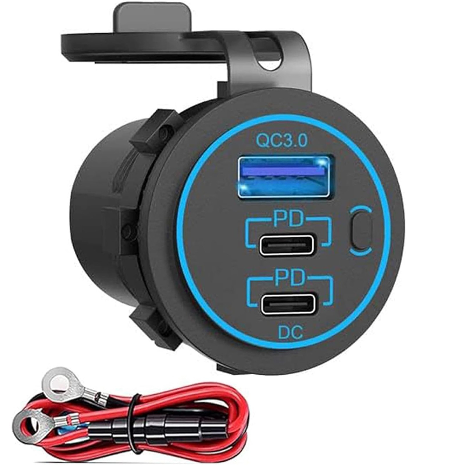 12V USB Charger, PD 20W USB-C & 18W QC3.0 Waterproof Power Outlet for Car, RV, B