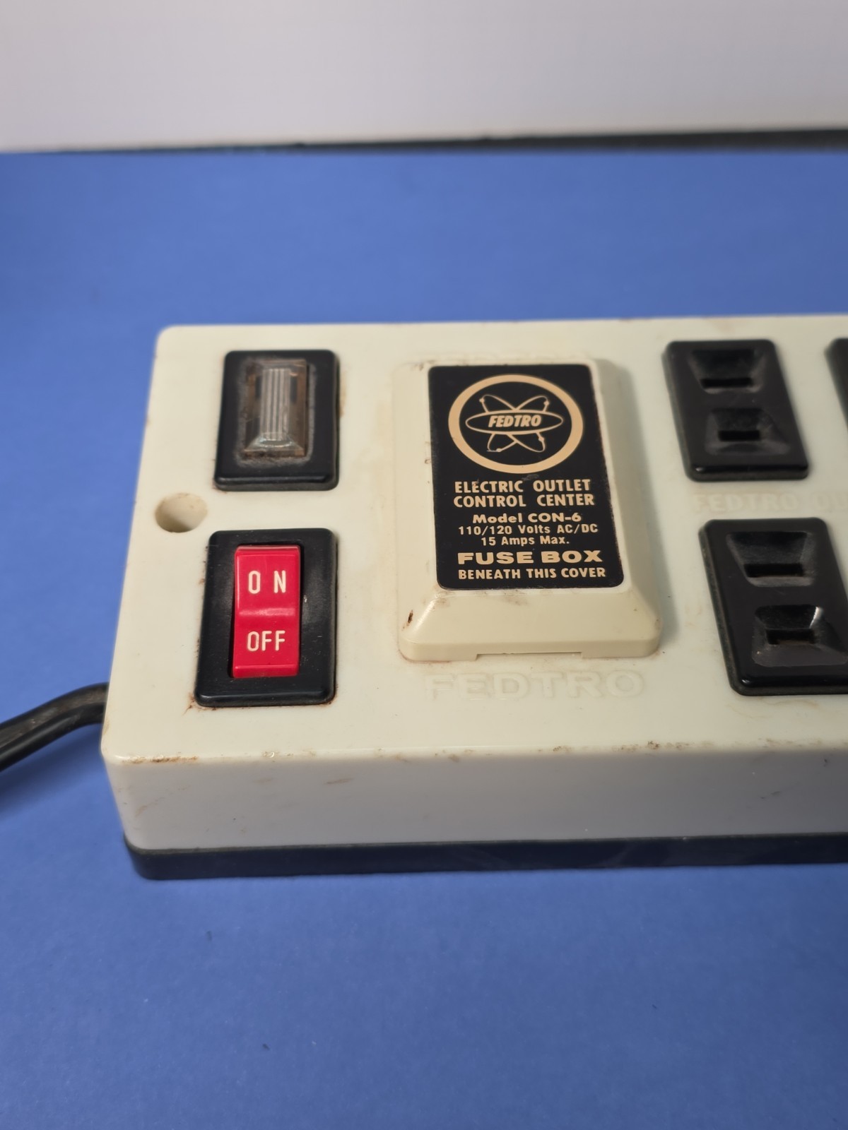Vintage Fedtro Outlet Control Center Model CON-6 Power Strip Surge Protect