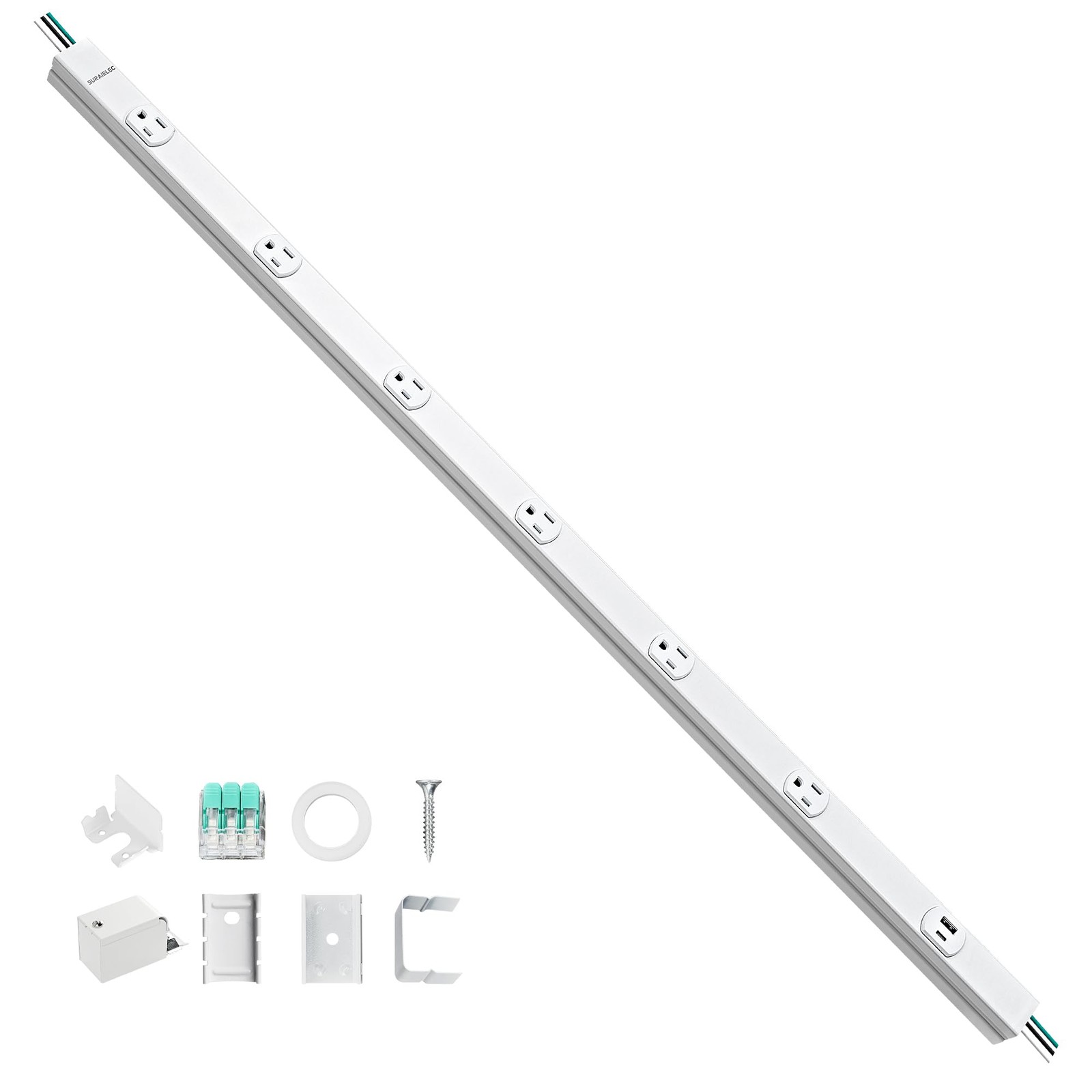 Under Cabinet Power Strip Hardwire, 36-in, 6 Tamper Resistant Outlets with US…