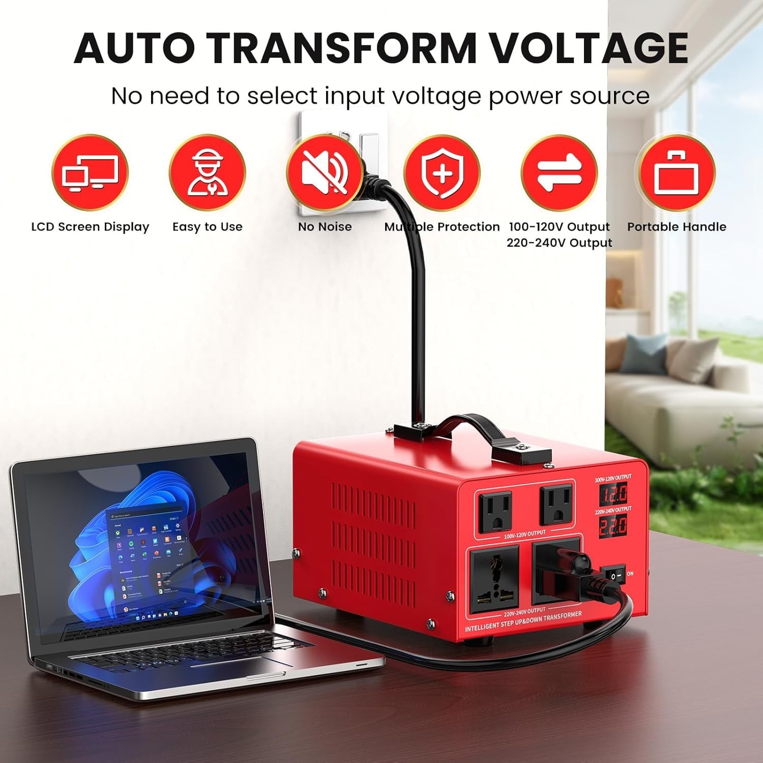 1500W Voltage Transformer Power Converter(110V to 220V, 220V to 110V) XX194