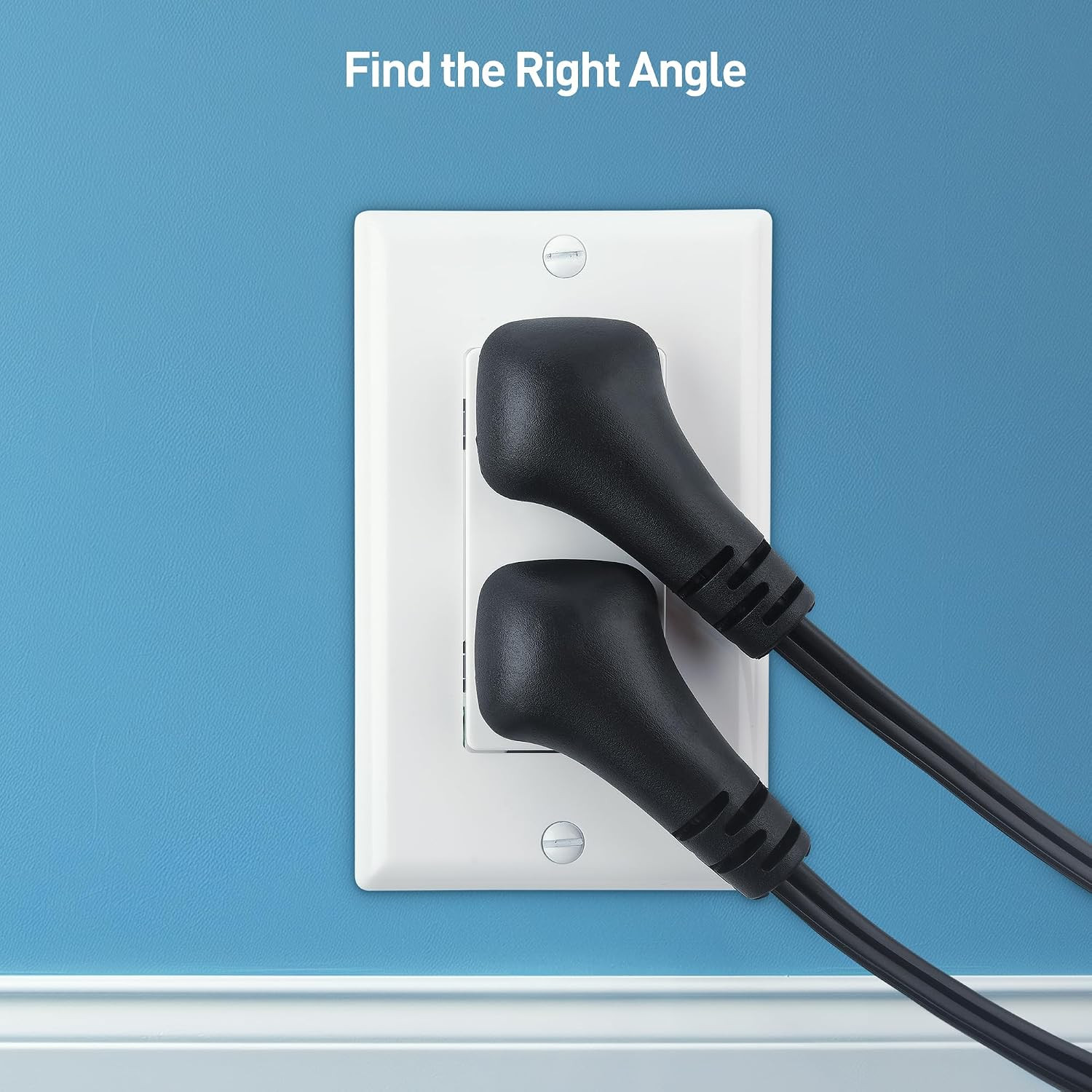 [ETL Listed] 2-Pack 13A, 2 Prong Extension Cord 3Ft in Black
