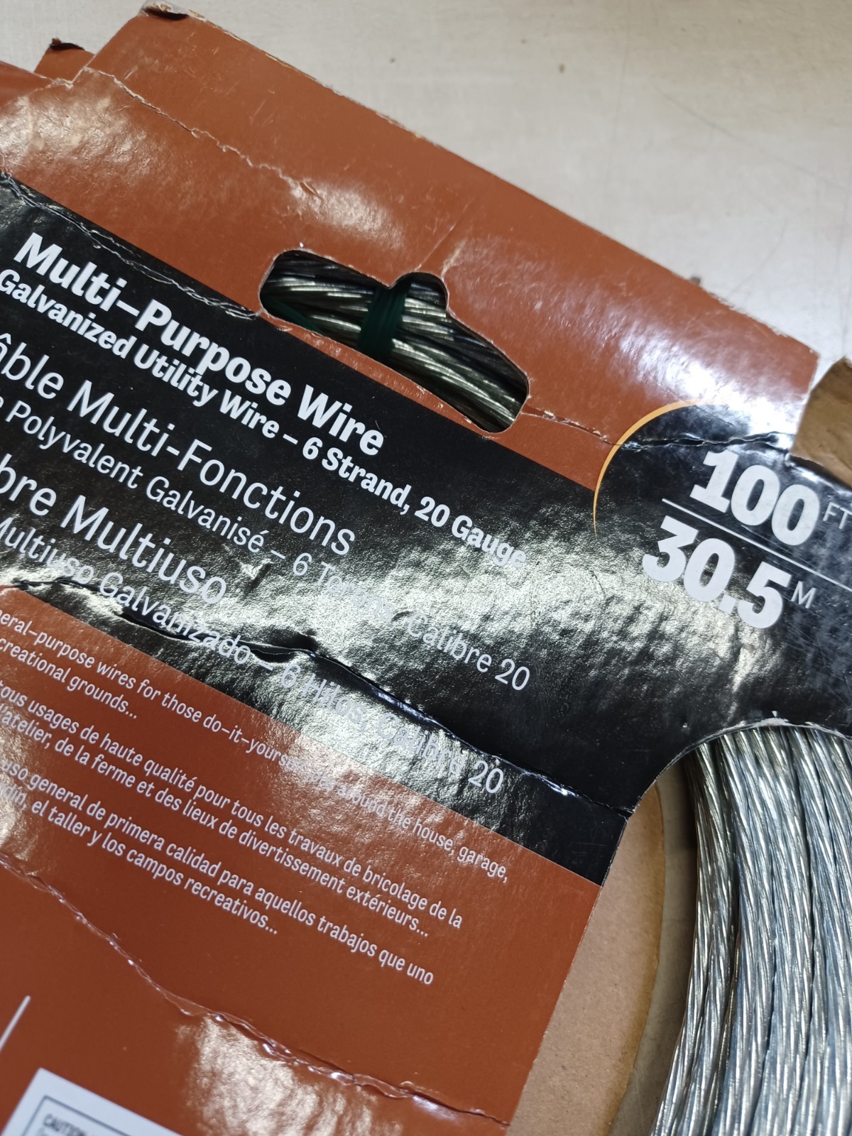 Anchor Wire 100 Ft. 20 Ga. Galvanized Steel 6-strand General Purpose Wire 122070