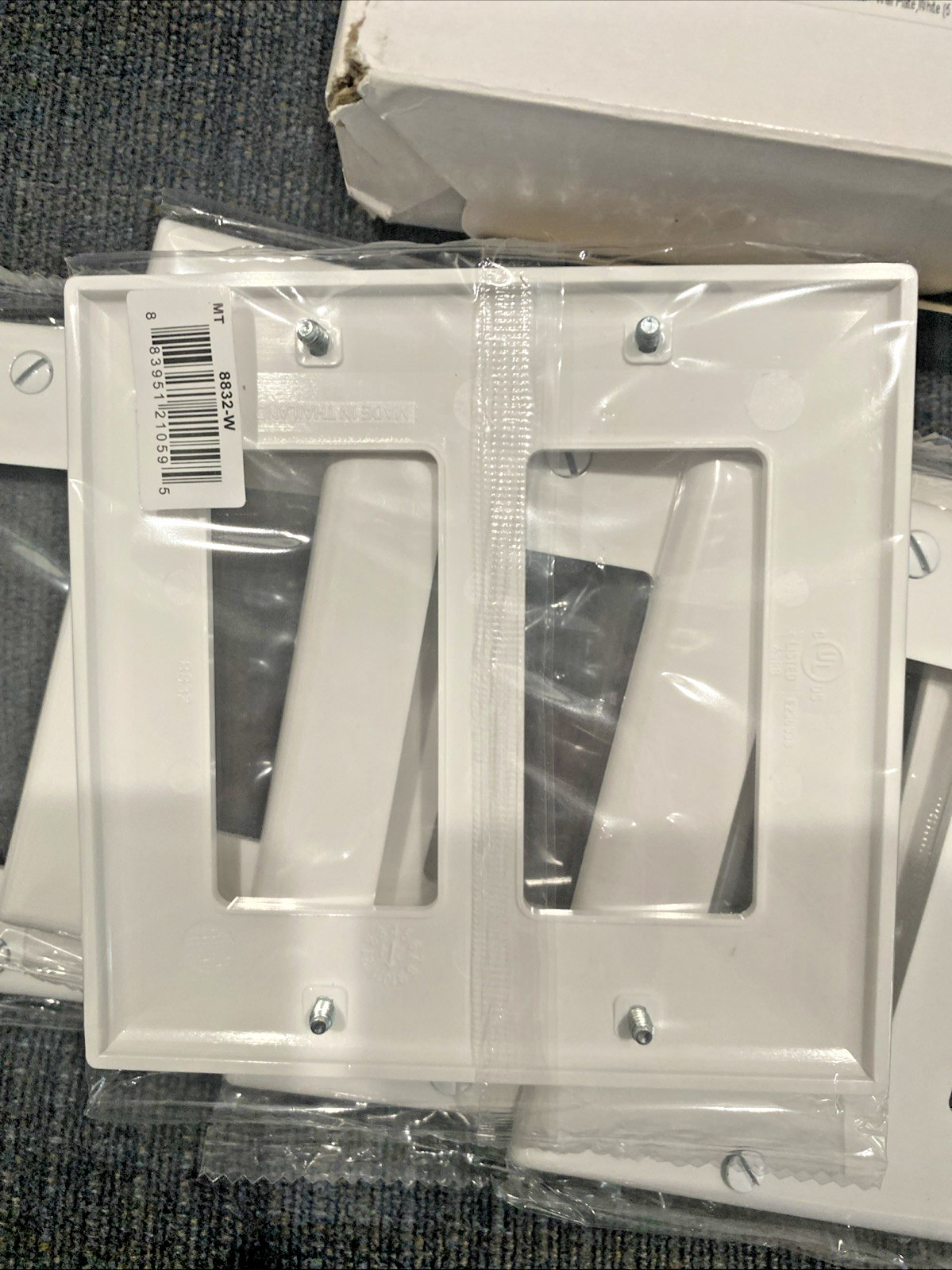 Lot Of 5 Heat & Fade Resistant 2-Gang Outlet Cover, Unbreakable Design White