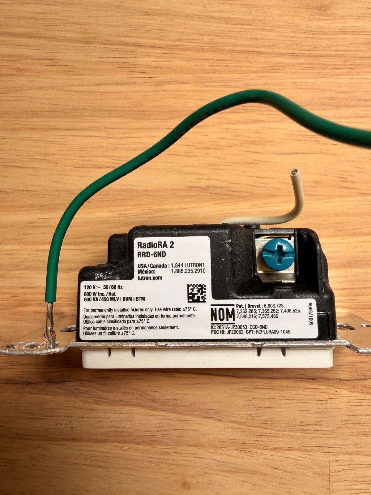 Lutron RRD-6ND Matte White RadioRA2 Used