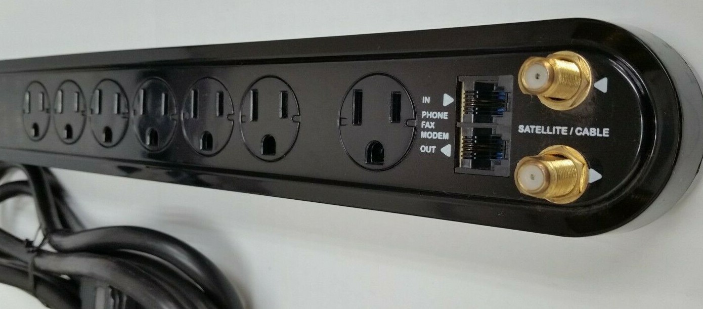 RCA 7-Outlet Surge Protector 1500 Joules 4′ Cord PS27210B New (No box) Phone/Fax