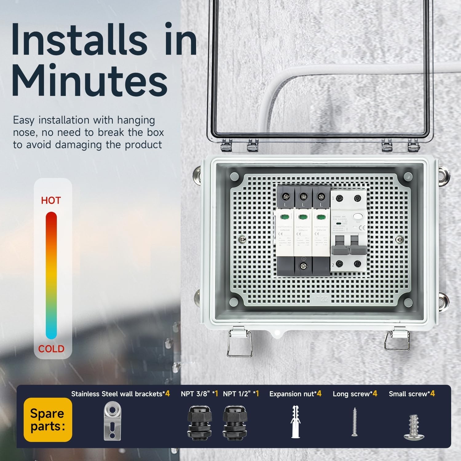 Waterproof Outdoor Project ABS Plastic Junction Box，IP67 Waterproof Clear