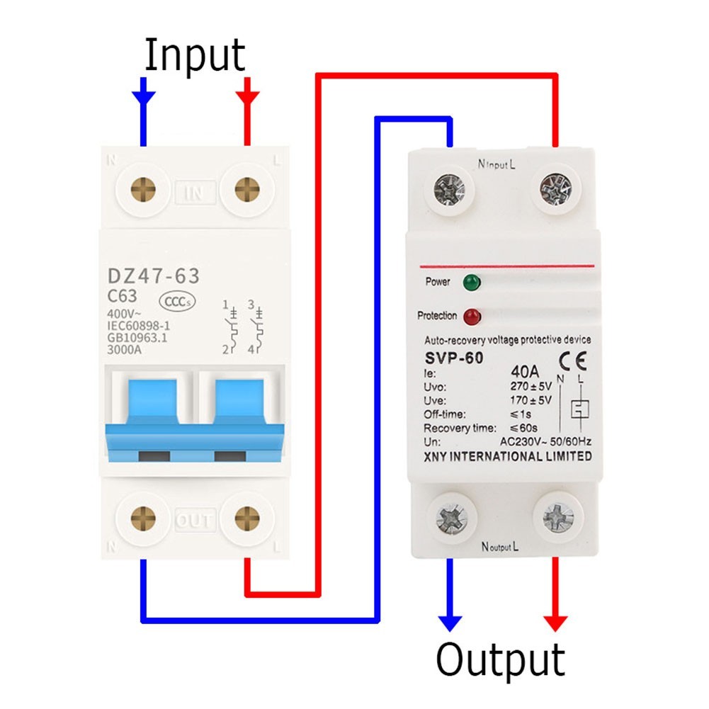 Residential Single Phase Voltage Current Protector Overvoltage Undervoltage