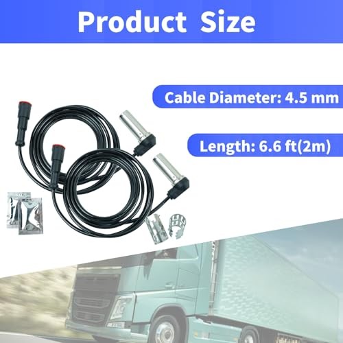 2 Pcs Truck Wheel Speed ABS Tailer Sensor Kit Replacement for Wabco Abs Wheel