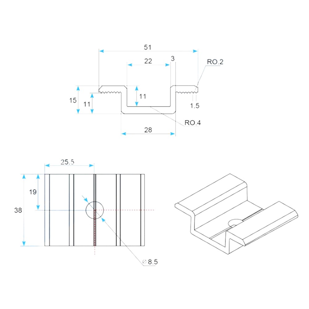 12 X Aluminium Alloy Centre Clamp PV Solar Panels for Frame Heights, Solar5736