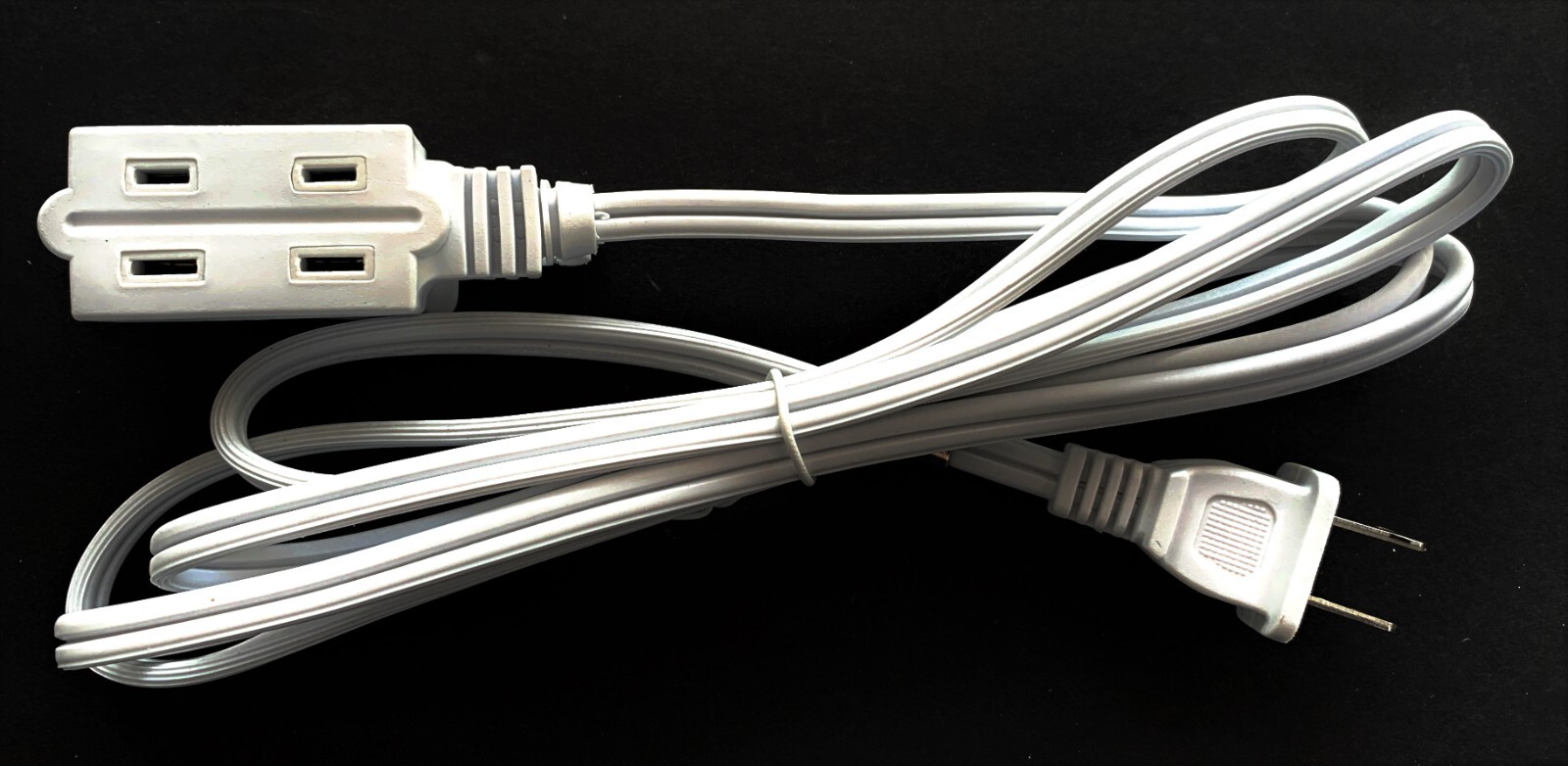 3 Pack White 4ft Electrical 3 Outlet Extension Cord 2 Prong 3-Way Power Splitter