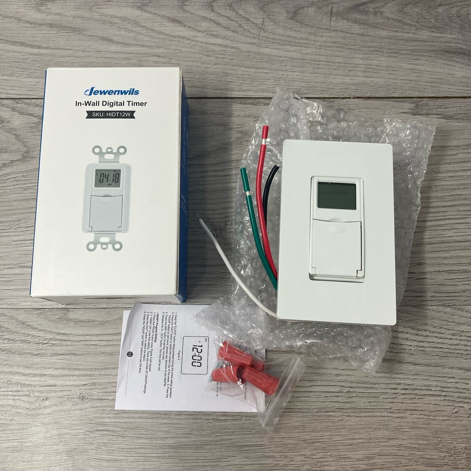DEWENWILS Indoor in Wall Timer Switch for Lights,Fans,7 Day 7 ON/Off Settings