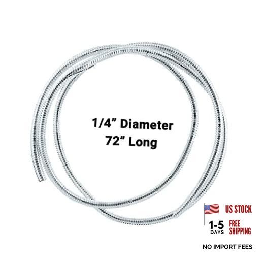 34800 72-inch Long ¼” Diameter Chrome Wire Loom, Corrugated 1/4″ Diameter