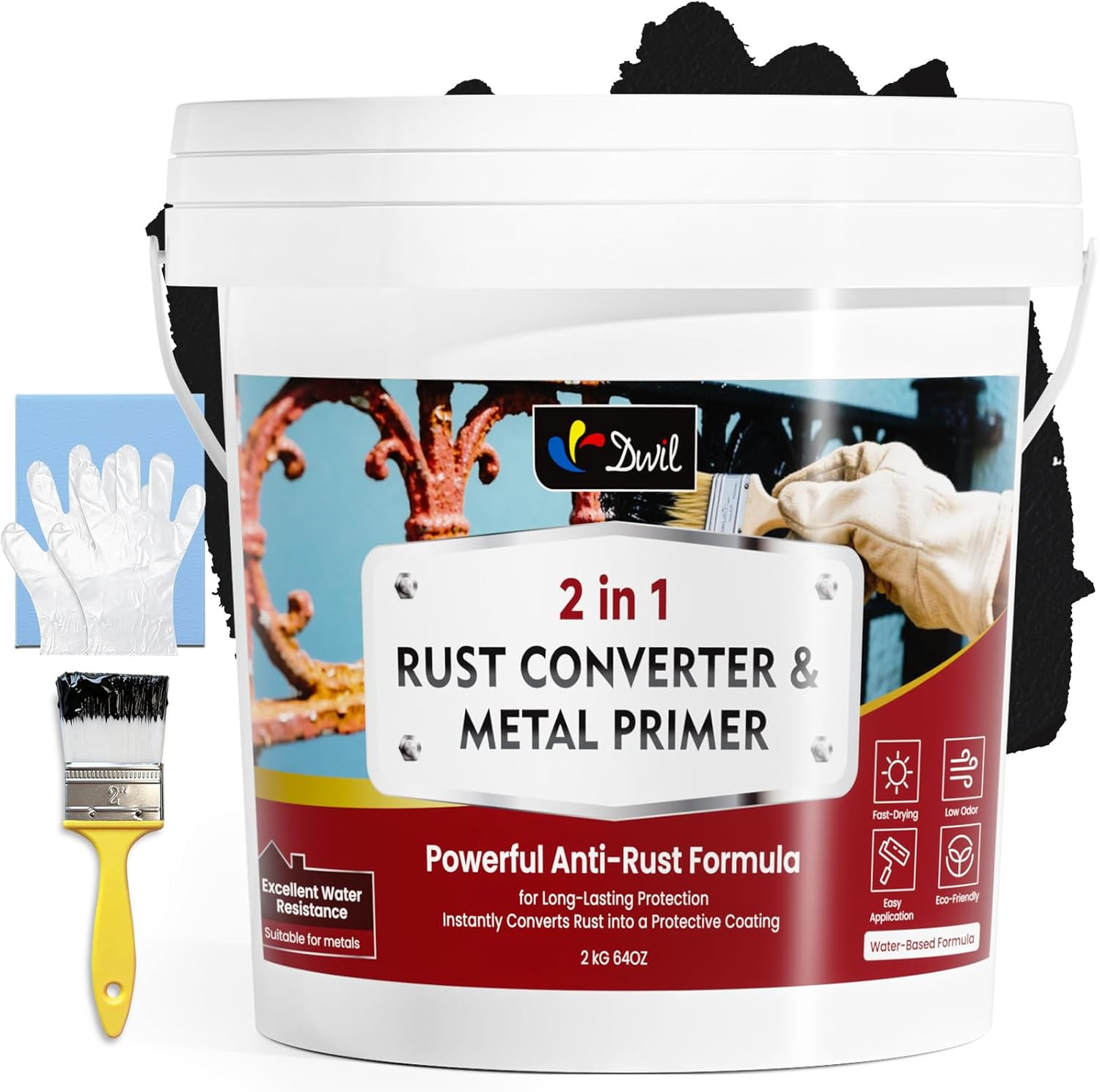 Rust Converter for Metal 2 in 1 64 Fl Oz (Pack of 1) Black