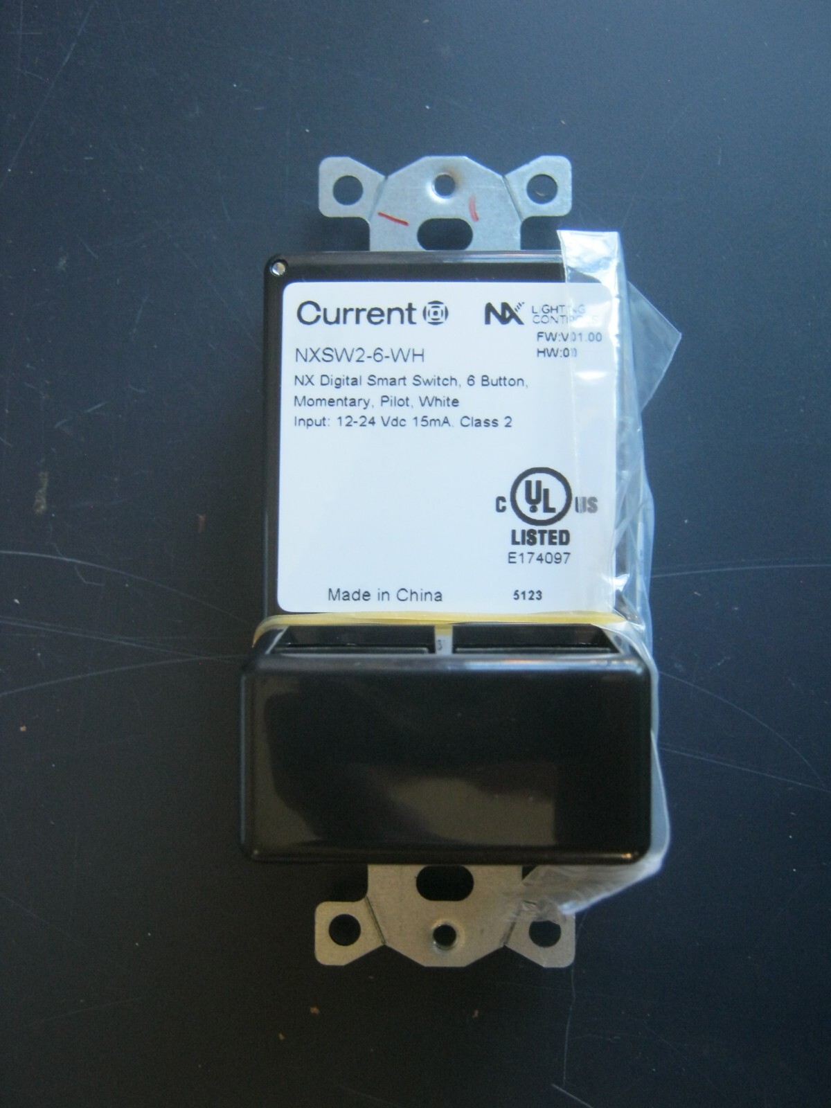 NEW Current NXSW2-6-WH NX Digital Smart Switch 6 buttons white