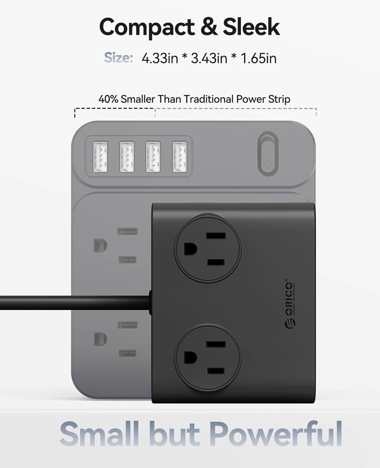 Power Brick, 25W GaN Power Strip, 8 in 1 Extension Cord with 4 AC Outlets and…