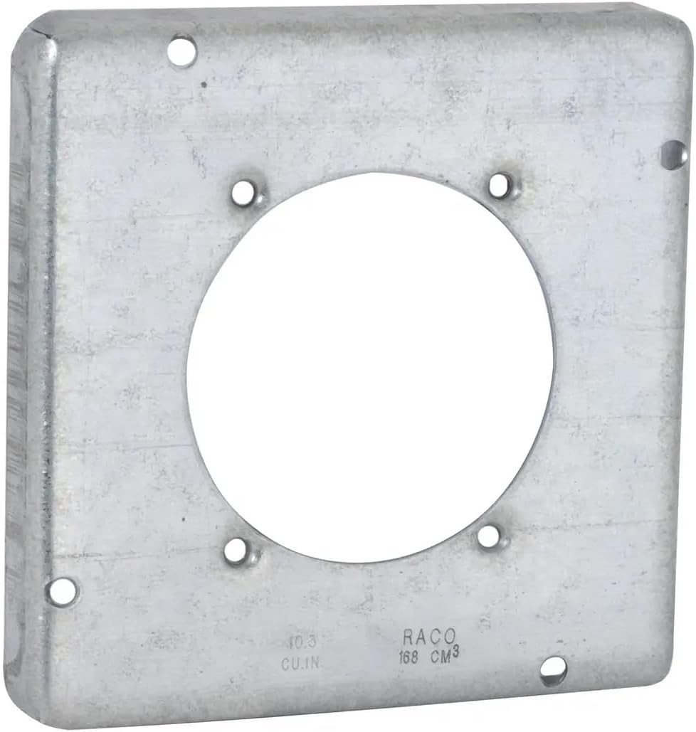 888 1/2-Inch Raised Square Cover with 1 2.62-Inch Diameter 30-50 Amp Receptacle