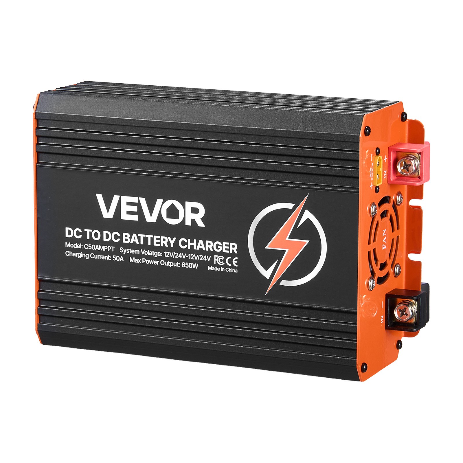 VEVOR DC to DC Charger MPPT 650W 50A On-Board Battery Charger Solar/Alternator