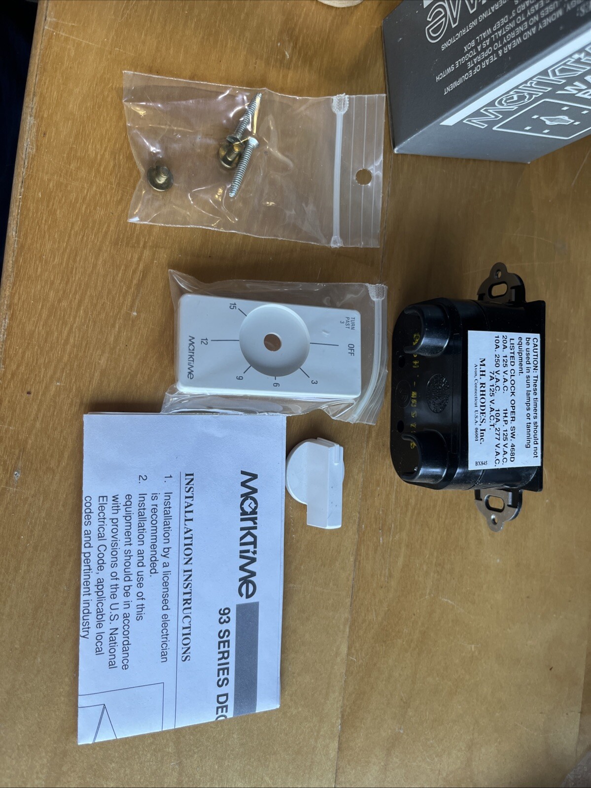 MarkTime 9315MW Wall Box Time Switch 15 Min. Dial Timer Energy Saver Mark Time