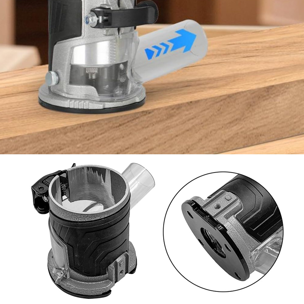 Transparent Safety Cover for Edge Trimming with Vacuum Adapter