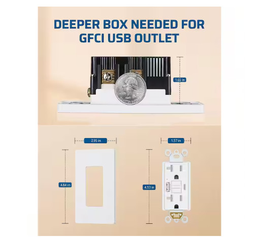 DEWENWILS 20A Tamper Resistant GFCI Outlet w/ USB-A & USB-C Duplex Receptacle