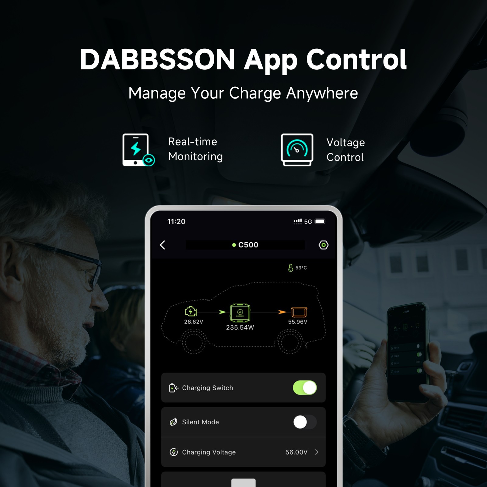 Dabbsson 3072Wh 3000W Power Station w/ 560W Car Alternator Charger Car Trip Camp