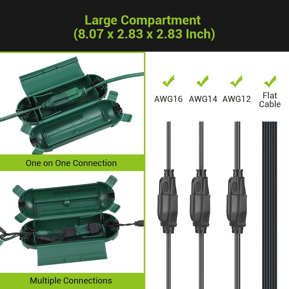 DEWENWILS 6-Pack Waterproof Extension Cord Cover Outdoor Plug Protector
