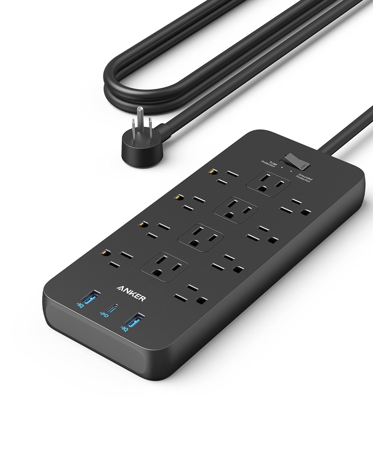 Anker Power Strip with 2100J Surge Protector, Outlet Extender, 5 FT, Black