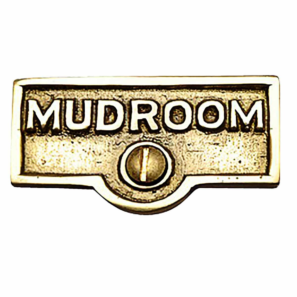 Switch Plate Tags “MUDROOM” Name Signs Labels Lacquered Brass Renovators Supply