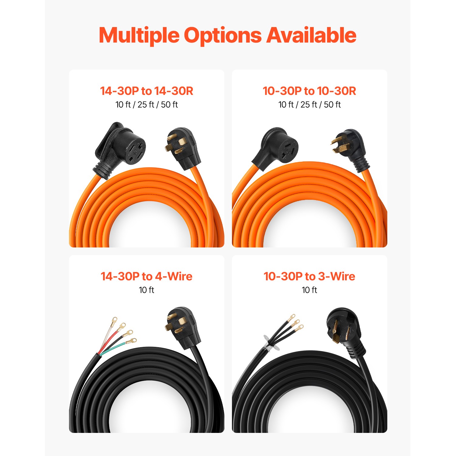 Uimoso 25 ft 4-Prong NEMA 14-30P to 14-30R Dryer Extension Cord, 30A