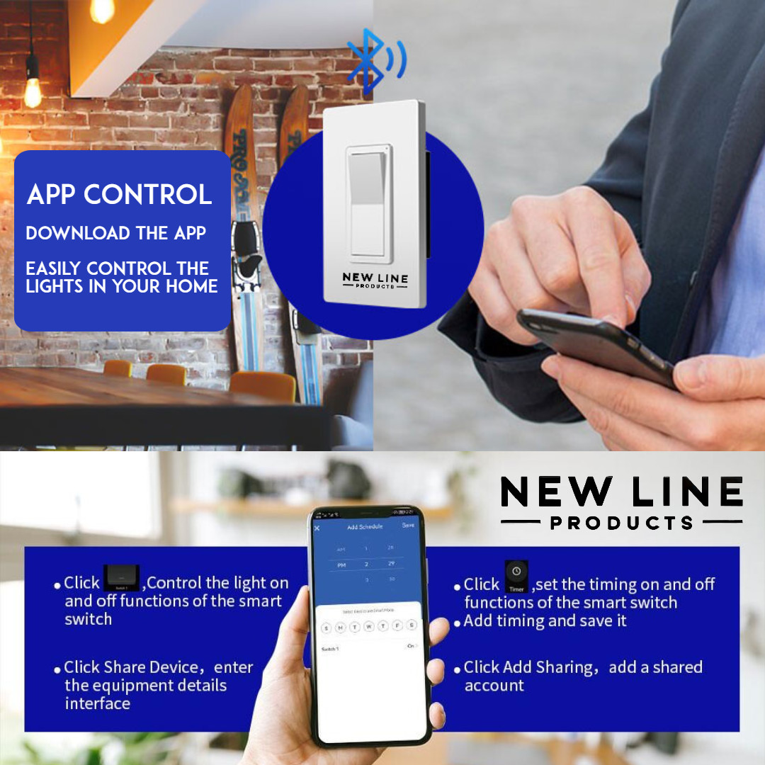 WiFi Bluetooth Smart Light Switch Voice & APP Control Compatible Alexa & Google