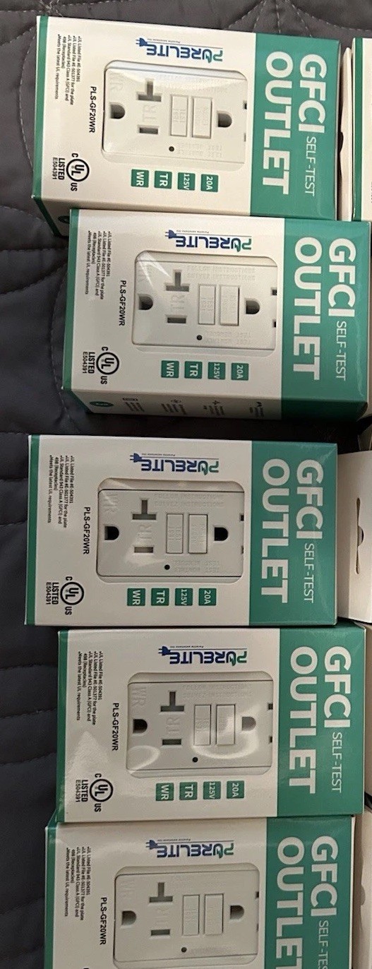 ❤️5pk 20A GFCI Outlet TR/ WR Weather & Tamper Resistant UL Listed White selfTest