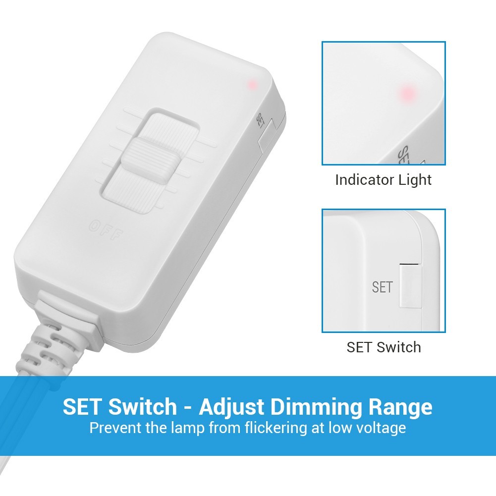 DEWENWILS Plug in Dimmer Switch for Dimmable LED/CFL Lights, Incandescent Bulbs