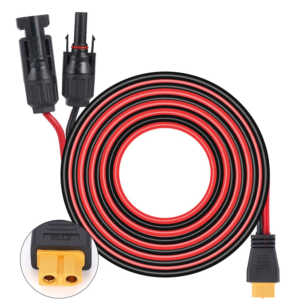 12 AWG XT60 Female to Solar Connector Extension Cable Wire for Solar Generator