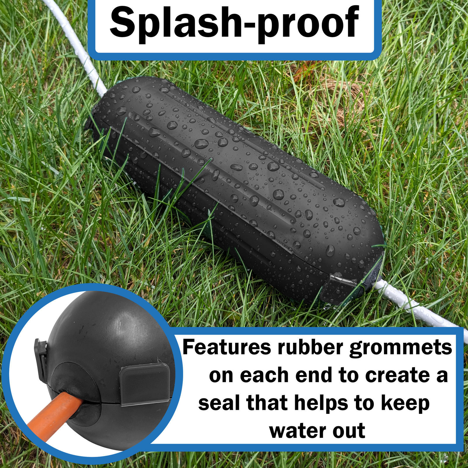 Weatherproof Electrical Extension Cord Cover, Splashproof Outdoor Enclosure