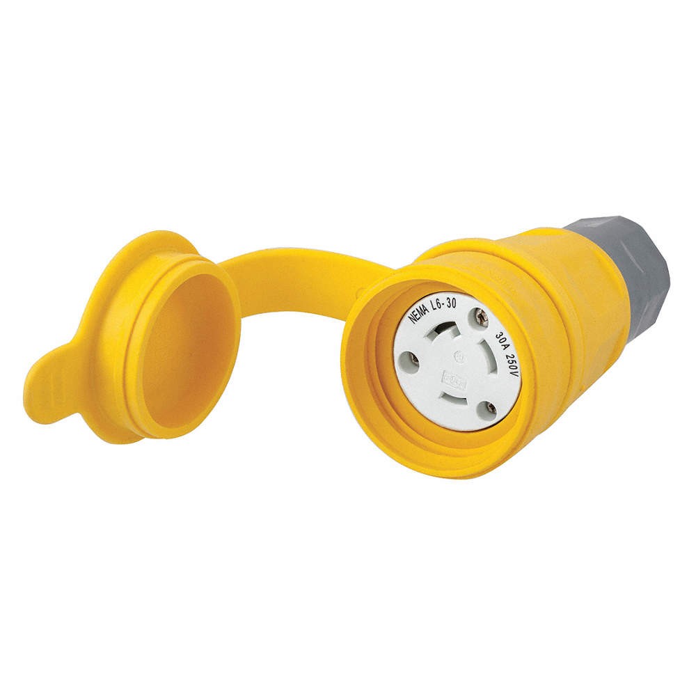 HUBBELL HBL29W48 WT LckCon,Strt;30 A;Yellow,Elstmr,L6-30R 39AW54