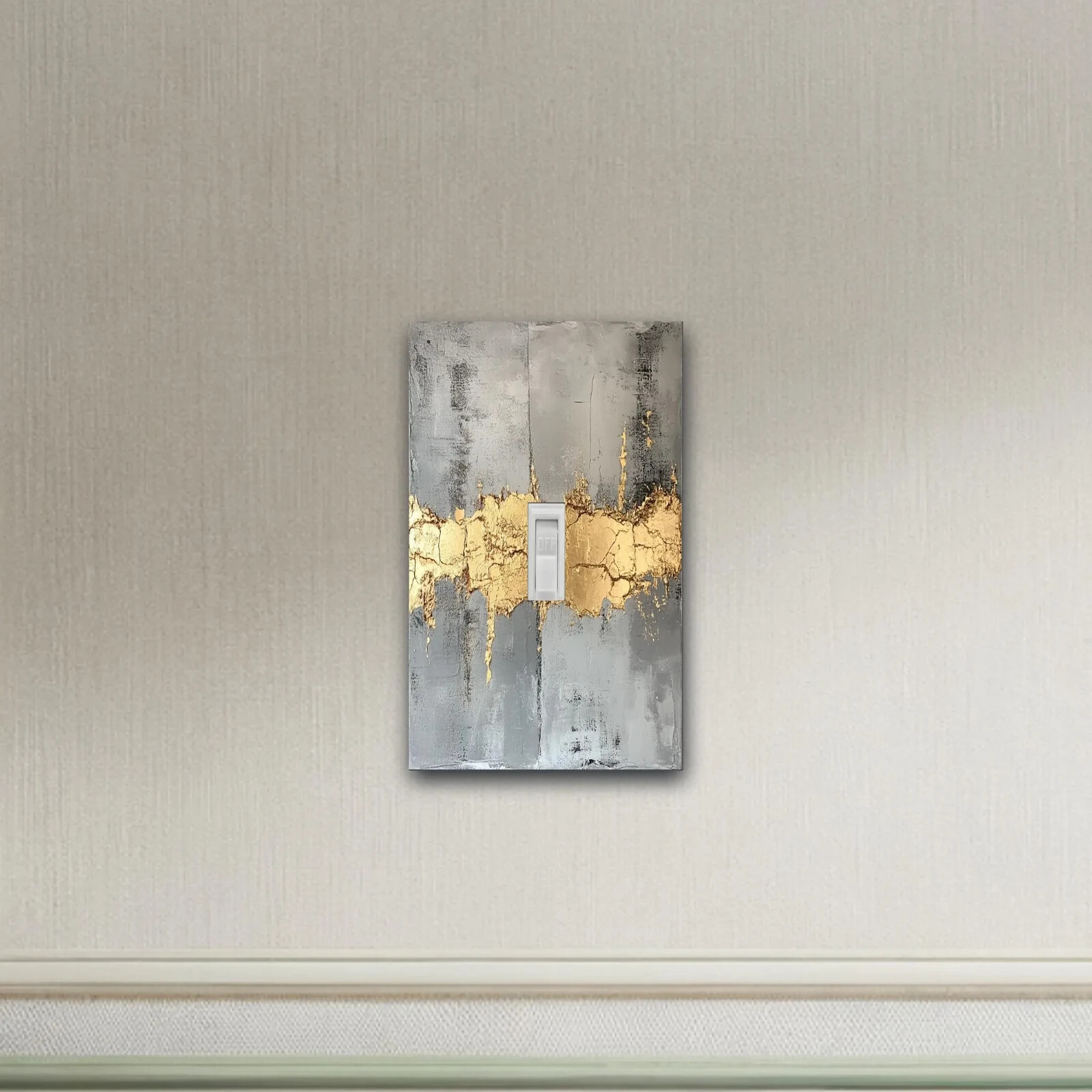 Gold and Gray! Custom wall switch plate Light switch plate outlet cover rocker