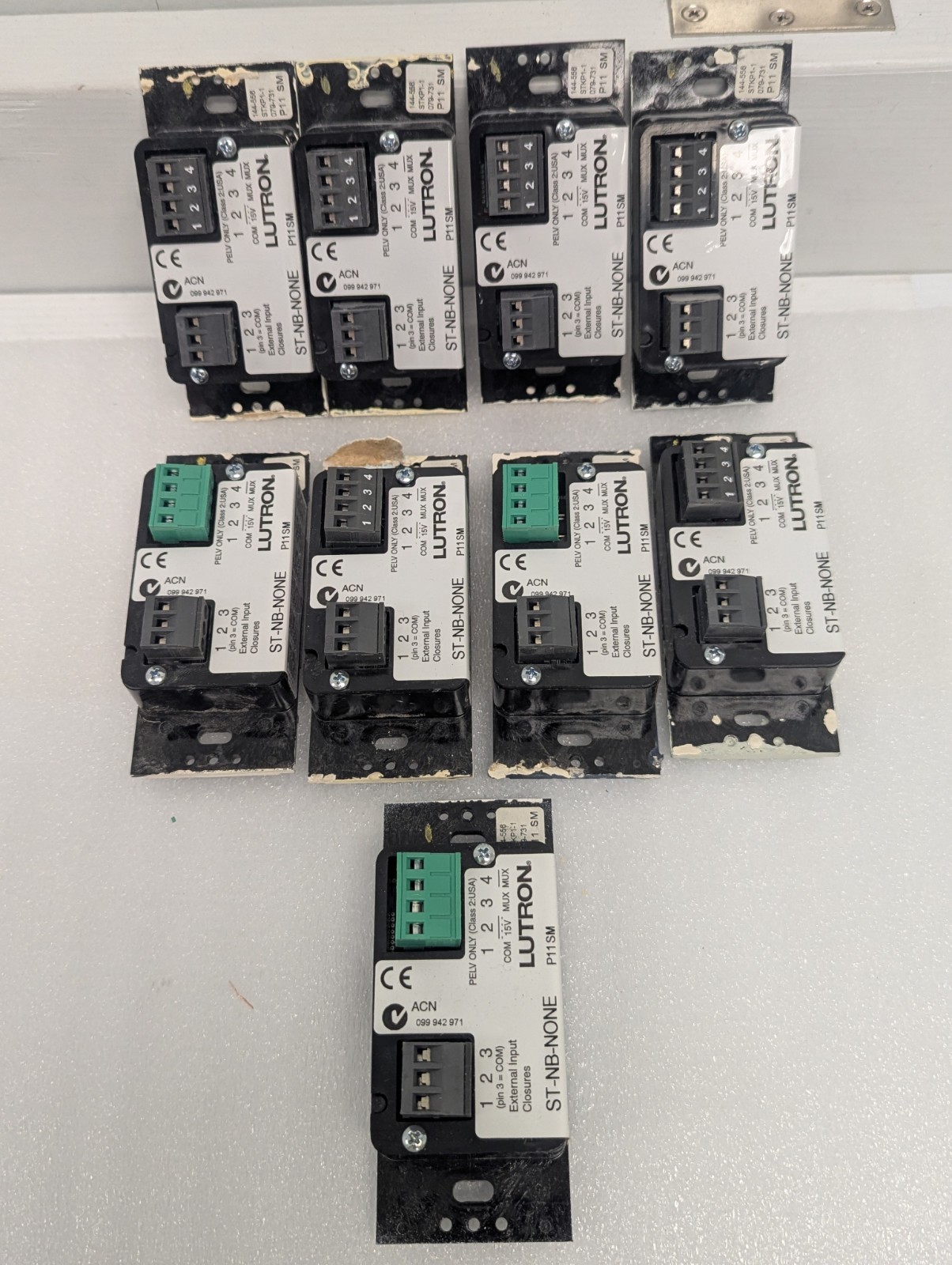 Lot of (9) Lutron ST-NB-NONE – 7 Button Keypad – Preowned