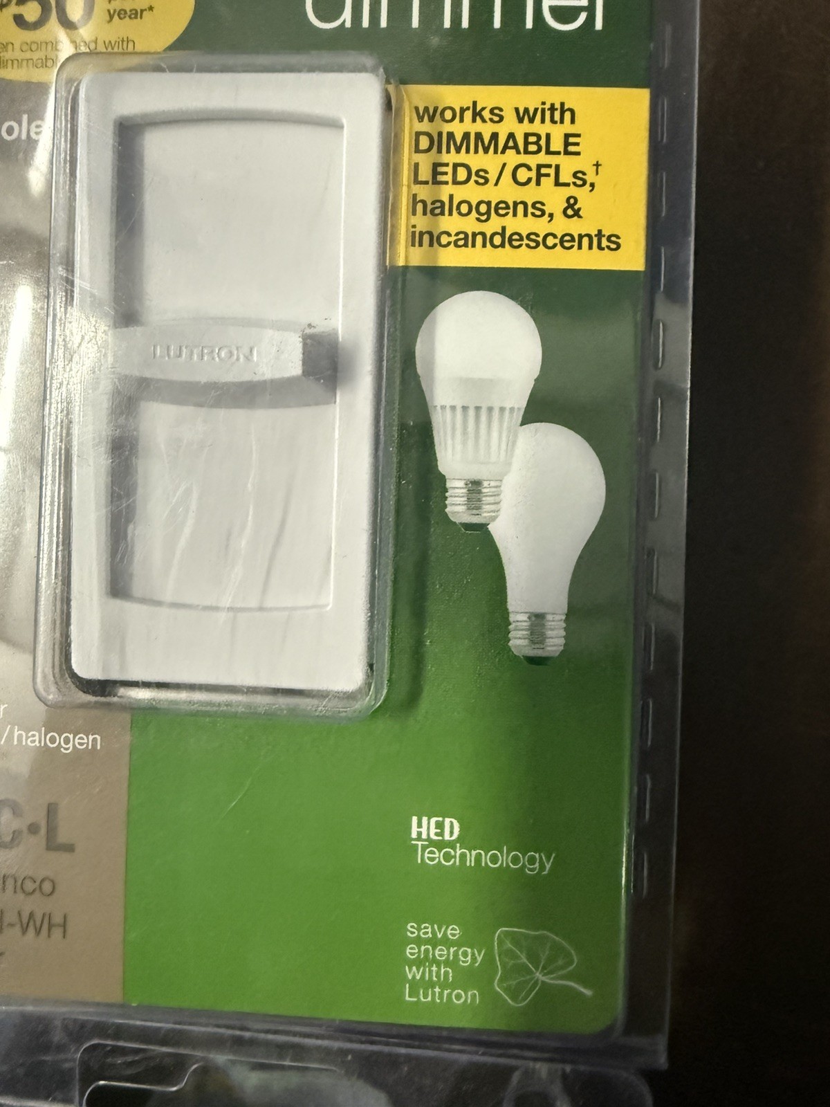 Lutron LECL-150H-W Lumea LED Slide Dimmer Switch, White 150 watts lot 4
