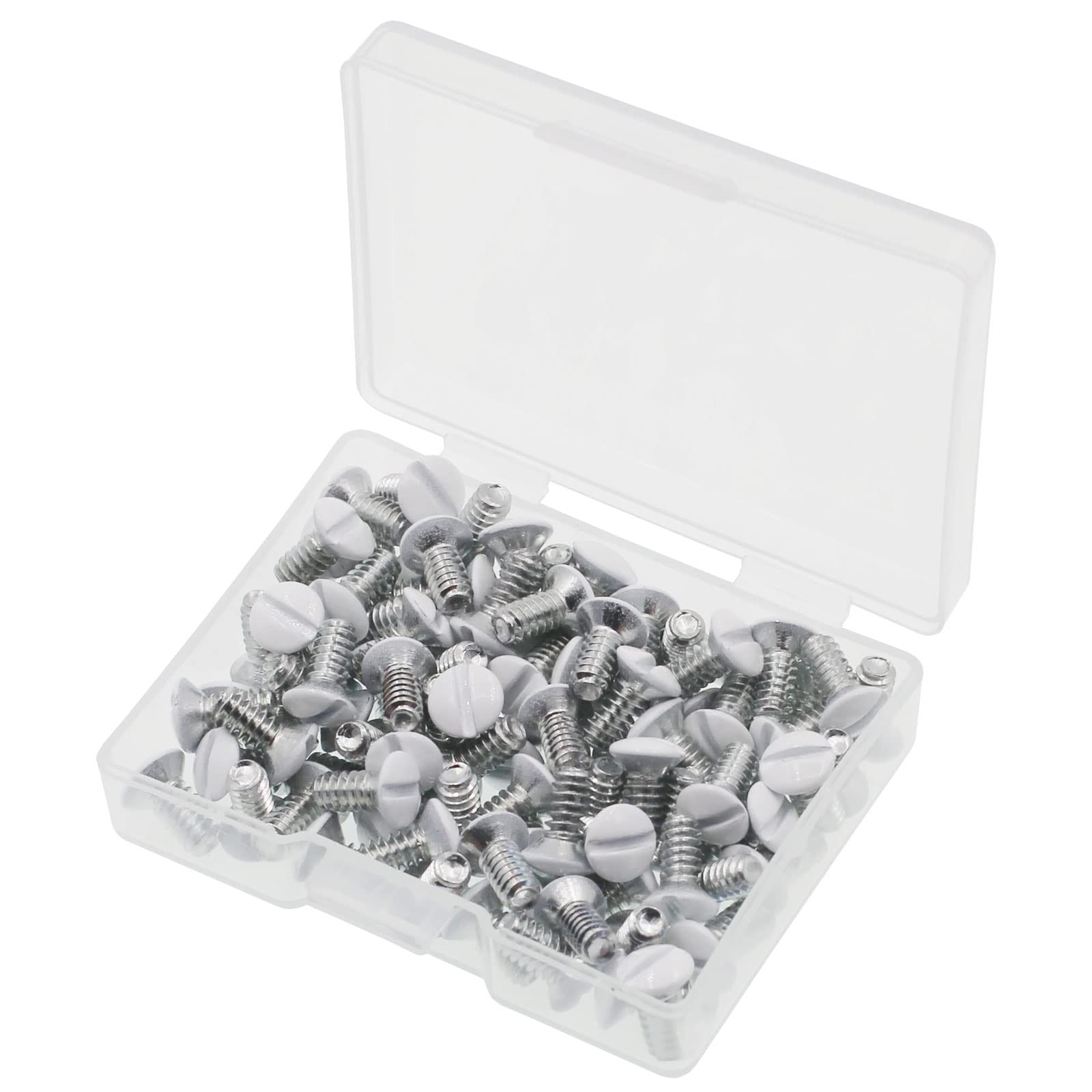 Wall Plate Screws, 100 pcs White Outlet Screws 3/8″ Long 6-32 Thread 3/8 Inch
