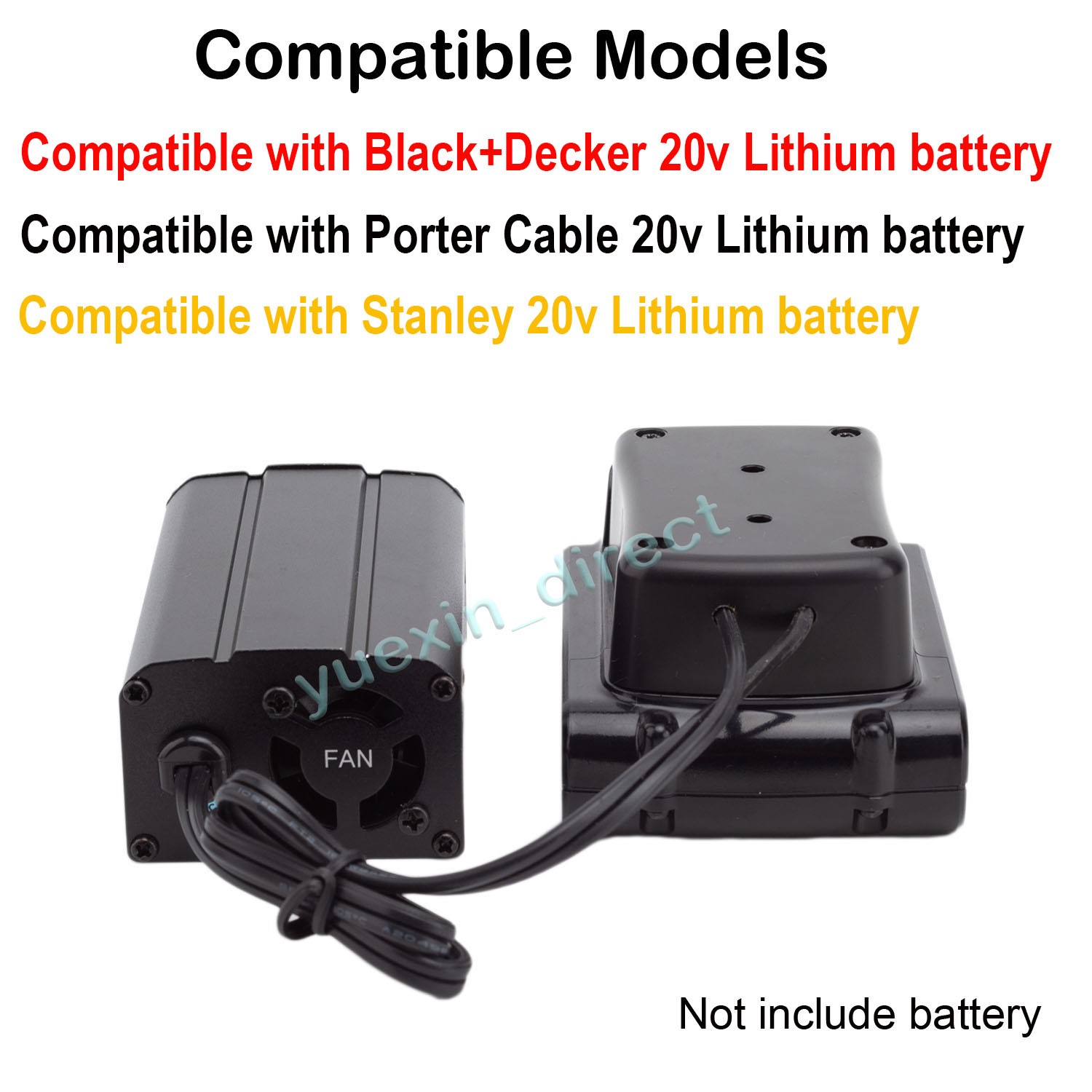 Power Inverter for Porter Cable/for Black Decker/for Stanley 20V Battery Operate