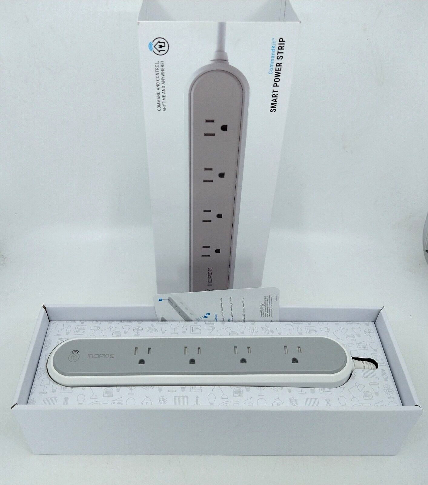 Incipio Smart Power Strip CommandKit works with Apple HomeKit 4 Plugs – White