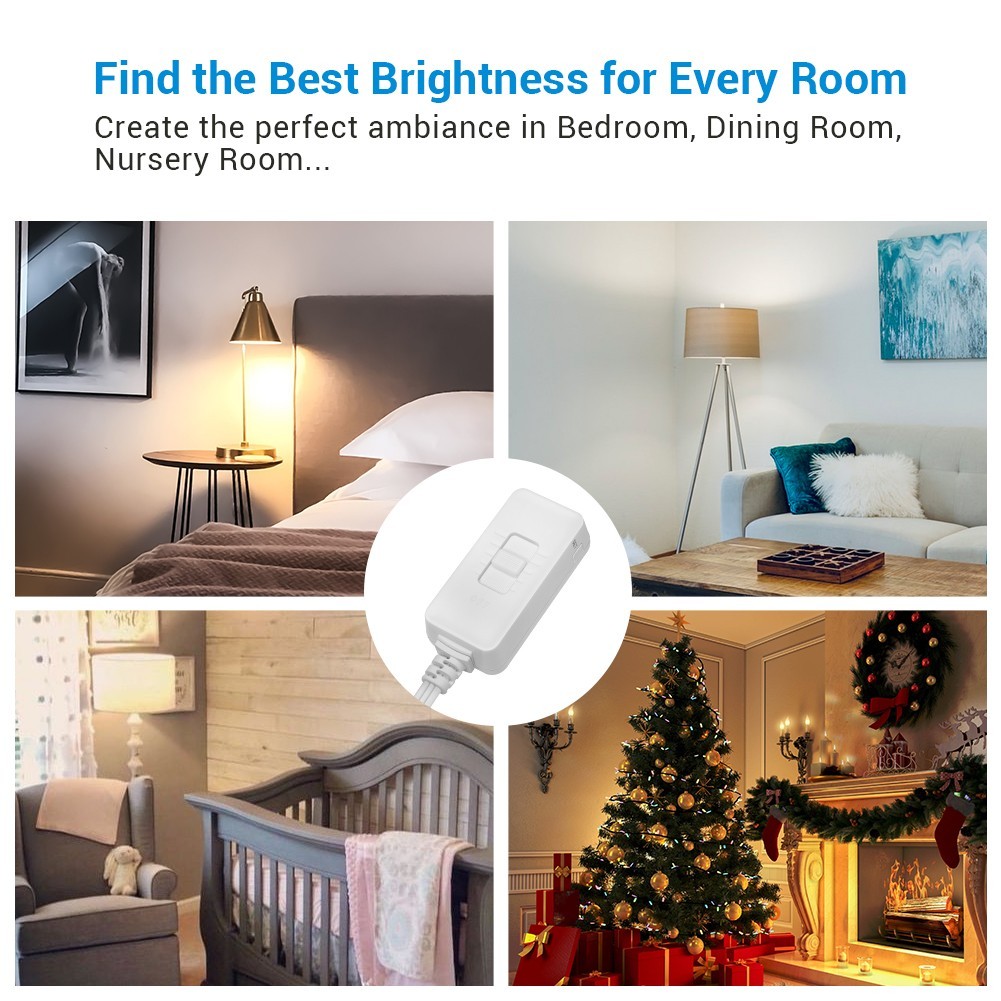 DEWENWILS Plug in Dimmer Switch for Dimmable LED/CFL Lights, Incandescent Bulbs