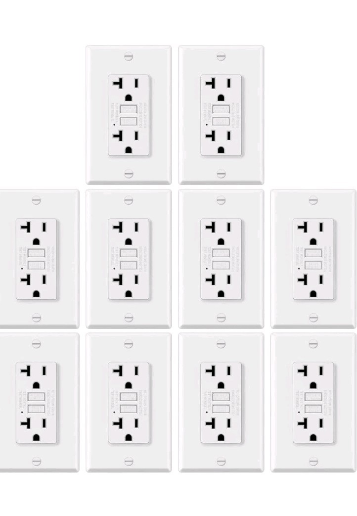 ELECTECK 10PK 20AMP GFCI Outlet Receptacle w/ Wall Plate