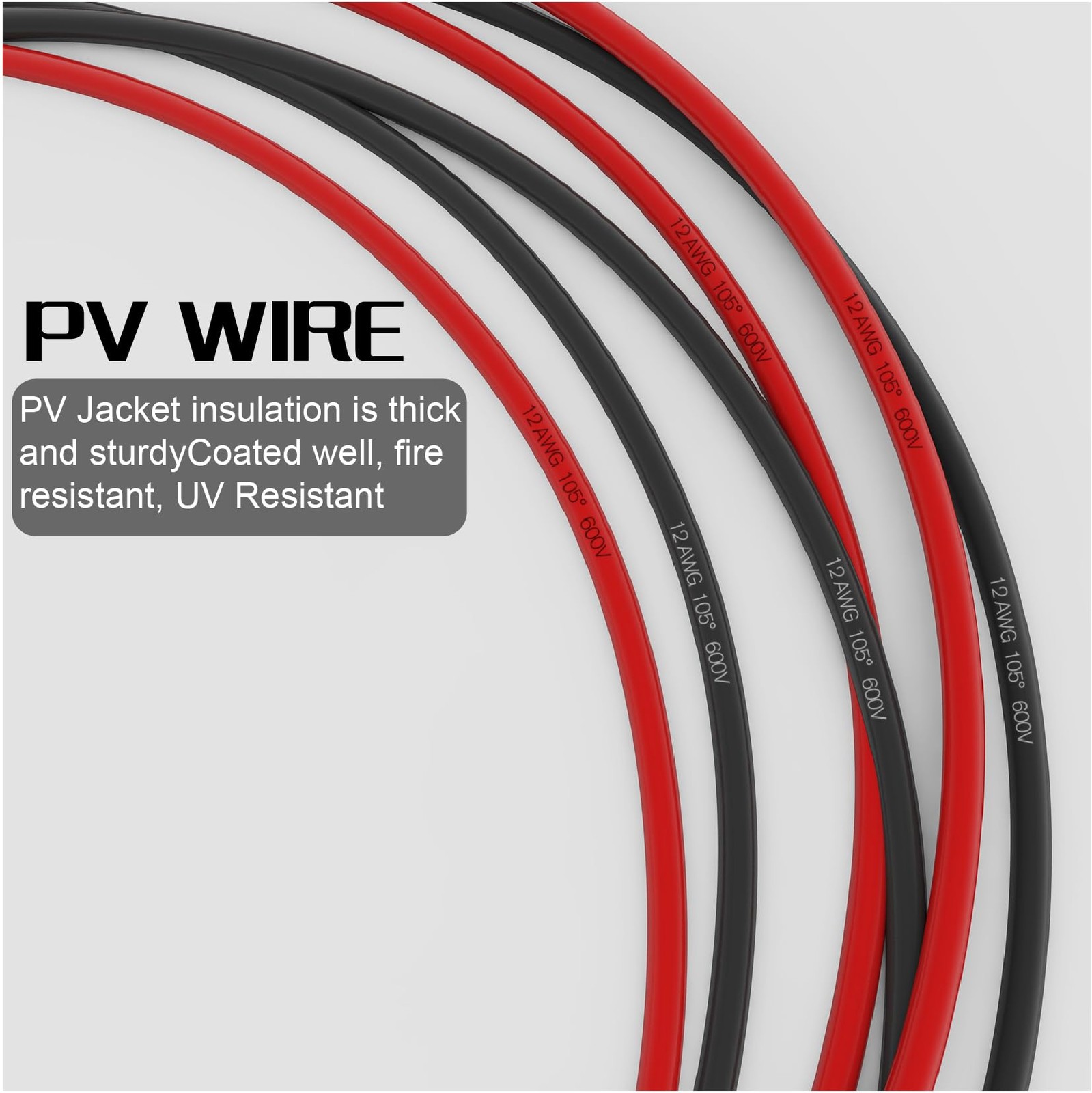 (11FT 12AWG) 12 Gauge Wire Tinned Copper Tray Cable – for Solar Panel MPPT Co…