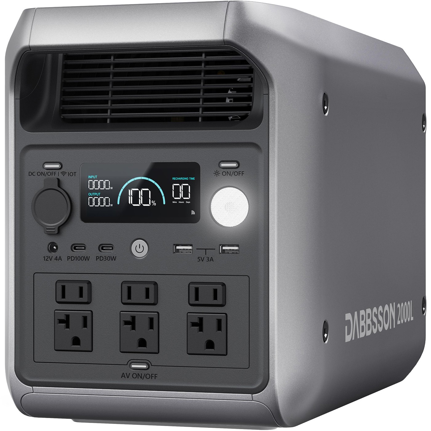 🔥Portable Power Station 2200W 2048Wh Solar Generator App Control Dabbsson 2000L